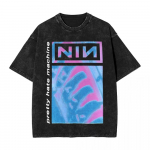 Streetwear pestud T-s&auml;rgid Rokkansambli puuvillased T-s&auml;rgid Nine Inch Nails NIN moekad T-s&auml;rgid meestele Rannik Y2K Retrostiilis kohandatavad DIY T-s&auml;rgid S