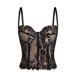 Elegantne l&auml;bipaistev pitsist camisole Kitsa l&otilde;ikega Varrukateta Pitsist korsett Streetwear L&auml;bipaistvad crop topid Kevad Suvi One Size must