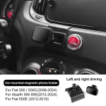 Automaagnetiline gravitatsiooniline telefonihoidik Abarth 595 695 2012-2024/Fiat 500 500C 2008-2024/500E 2012-2019 jaoks Telefonialuse kronstein One Size gray