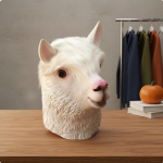 Alpaka peakate realistlike detailidega Llama pea Lateksist imetaja peakate Halloweeni jaoks, beige