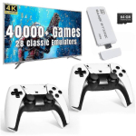 Retro m&auml;ngukonsool 40 000 klassikalise m&auml;nguga, 4K HDMI TV v&auml;ljund, juhtmevaba 2,4G kontroller, 64 GB Nostalgiline Gami&hellip; Rohkem