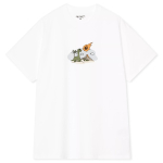 Carhartt WIP SS26 L&uuml;hikeste varrukatega Impact T-s&auml;rk Klassikaline eesmine graafiline tr&uuml;kk Vabaaja lahtine T-s&auml;rk Unisex T-s&auml;rk I036265-02-XX M white
