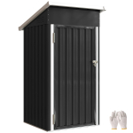 Metallist aiakuur, aiamajake, lukustatav uks, kaldus katus, ventilatsiooniavad ja kindad, 107,5x91x185cm, hall 107.5 x 91 x 185 cm