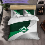 Werder Bremen Jalgpall 3-osaline Voodipesukomplekt Pehme Tekikott Komplekt Padjap&uuml;&uuml;ridega Tr&uuml;kitud Magamistoa Dekoratsioonikomplekt Koju 140cm*210cm