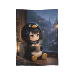 Gugu Gaga Pingviin Korallfliisist Pl&uuml;&uuml;sist Tekk Kawaii Tekid Voodi Diivani jaoks Superpehmed Tekid 100x125cm (40x50inch)