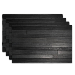 4-osaline must kunstpuidust linane laudlina komplekt Kaasaegsed laualinad S&ouml;&ouml;gilaua k&ouml;&ouml;gi jaoks Kuumakindlad pestavad 4PCS black