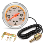 52mm Digitaalne veetemperatuuri n&auml;idik 38-121℃/100-250℉ Veetemperatuuri n&auml;idik Auto m&otilde;&otilde;dik Anduriga NPT 1/2 12V Autotarvikutele valge