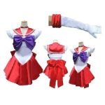 Halloween Anime Kost&uuml;&uuml;m T&auml;iskasvanutele Sailor Moon COS Cosplay Kost&uuml;&uuml;mi Kleidi Komplekt M&auml;ngu &Uuml;likond XL punane
