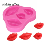 Silikoonvorm Seksikad huuled Fondant hallitusseente koogi kaunistamiseks t&ouml;&ouml;riistad &scaron;okolaadivormid k&ouml;&ouml;gividinad roosa