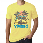 Meeste vintage T-s&auml;rk Graafiline T-s&auml;rk Summer Triangle Viveiro Pale Yellow XS kahvatu goldenrod v&auml;rv