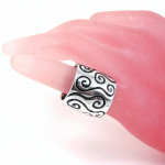 Bague 'Kilimanjaro' Noire Argent&eacute; 54 h&otilde;be