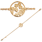 Les Tr&eacute;sors De Lily [H6218] - Bracelet Plaqu&eacute; Or 'Flora' dor&eacute; - 15 mm kuld