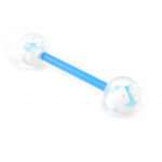 Les Tr&eacute;sors De Lily [I9139] - Piercing langue flexible 'Coloriage' bleu sinine