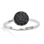 Bague Argent 'Sissi' noir argent&eacute; (rhodi&eacute;) - 7 mm 50 must