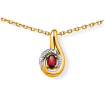 Altesse [K6397] - kullatud kaelakee  Scarlett  kuldsest rubiinist - 20x12 mm punane