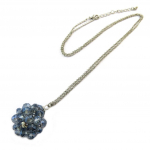 Les Tr&eacute;sors De Lily [P3589] &ndash; h&otilde;besinine 'Sissi' pikk kaelakee (kristall) sinine