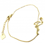 Les Tr&eacute;sors De Lily [P7722] - Bracelet acier 'Flamant Rose' dor&eacute; - 20x10 mm kuld