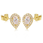 Les Tr&eacute;sors De Lily [Q2622] - kullatud k&otilde;rvar&otilde;ngad  Sissi  valgest kullast - 9x7 mm valge