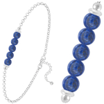 Lily-Crystal [Q4311] - K&auml;sit&ouml;&ouml;na valmistatud h&otilde;bedast k&auml;ev&otilde;ru  Mineralia  lapis lazuli h&otilde;be - 20x4 mm sinine