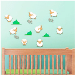 Les Tr&eacute;sors De Lily [Q2415] - Valged reljeefsed kleebised  Lambad  - 30x30 cm valge