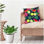 Les Tr&eacute;sors De Lily [Q5503] - Housse de coussin cr&eacute;ateur 'Past&egrave;que Kiwi' multicolore - 40x40 cm mitmev&auml;rviline