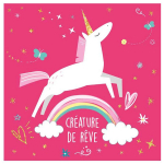 Les Tr&eacute;sors De Lily [Q6710] - Toile cr&eacute;ateur 'Licorne My Unicorn' fuschia (Cr&eacute;ature de r&ecirc;ve) - 30x30 cm Heleroosa