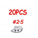 20 tk. plii kaal / kalmaari kalmaari jaoks, suurus 2,5# 3,0# 3,5# kalmaari peibutis DIY kaalup&uuml;&uuml;gi tarvik #2.5