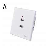 2/3/4/6 USB-port Seinale paigaldatav laadija pistikupesa Vahelduvvoolu pistikupesa plaat 2ports