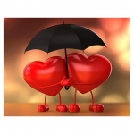 Ristpistes isetegemine 5D teemant armastusega s&uuml;da vihmavarju maalimine kodukaunistusega pilt tikandid 20X30CM