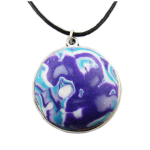 Les Tr&eacute;sors De Lily [R1358] - Collier artisanal 'Sorbets' violet bleu - 28 mm lilla