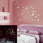 &Ouml;ine t&auml;histaeva kuu t&auml;hed Diy Glow pimedas helendavas kleebistes laste tuba seinakaunistused roheline