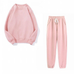 Naiste s&uuml;gistalvine mood dressipluus, kost&uuml;&uuml;mid, paks fliis, puuvillane O-kaelusega t&auml;istopsid ja p&uuml;ksid 2-osaline komplektid S-XL XL roosa