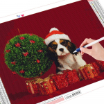 Teemantmaaling J&otilde;ulun&auml;put&ouml;&ouml; Kunst Teemanttikandid Koermosaiik Rhinestones Pildid Multifilmi sisekujundus koduks Full Round (20X30CM)