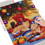 Teemantmaalimise kassi meisterdamiskomplekt uus saabumine 5D teemanttikandid multifilm karukunst kivist n&auml;put&ouml;&ouml; j&otilde;ulukink Full Round (20X30CM)