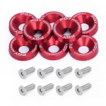 8tk M6 auto modifitseeritud kuuskantkinnitused poritiiba seib kaitseraua mootor n&otilde;gusad kruvid poritiiba seib numbrim&auml;rgi poldid auto stiil punane