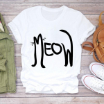 Ts&auml;rk Lady Cartoon T Tee Top Naised Prindistiil Mood Riided Naiste printimine Riietus 90ndate armas L&uuml;hikeste varrukatega kassiloom lemmikloom Graafiline T-s&auml;rk S