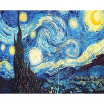 5D DIY teemantmaal t&auml;isruudukujuline&;&Uuml;mmargune Van Goghi t&auml;histaevas Teemanttikandid Dekoratsiooni kodukunsti komplekt Full Round 20x30CM