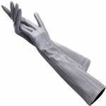 Kvaliteetsed naiste v&auml;rvi lambanahast nahast kindad pikkus 47cm Talvise sooja moe pikad kindad 8.5 hall