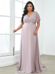 Ever-Pretty naiste suures suuruses kahekordne V-kaelusega &otilde;htupeokleit 4XL lilla