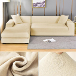 Sametine diivani kate Elastne paks L-kujuline nurgadiivani kate elutuppa 1/2/3/4 istekohaga veniv kate diivandiivani tugitoolile 1 Seater 90-140cm beež