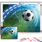 5D DIY teemanttikandid tule ja vee jalgpall Teemantmaaling mosaiik kodukaunistus Full Round 20X30CM