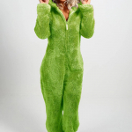 Suures suuruses 5XL naiste pluss sametist paksu villane kampsun kodu kapuutsiga pidžaama 3XL roheline