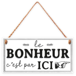 Les Tr&eacute;sors De Lily [R4575] &ndash; puidust tahvel 'Le Bonheur' valge (see on nii) - 20x10 cm valge