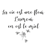 Les Tr&eacute;sors De Lily [R6018] - Kleebiste leht  Elu on lill - Armastus on mesi  - 20x70 cm must