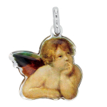 Les Tr&eacute;sors De Lily [R5038] &ndash; k&auml;sit&ouml;&ouml;na valmistatud h&otilde;bedast ripats  Little Angel  h&otilde;bepruun (roodiumiga kaetud) - 20x20mm pruun
