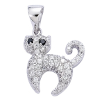 Les Tr&eacute;sors De Lily [R7113] &ndash; h&otilde;bedane ripats 'Chat Sublime' h&otilde;bevalge (roodiumiga kaetud) - 15x14mm valge