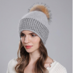 Naiste Talve Raccon Karusnahast Pallik&uuml;ts K&uuml;&uuml;liku Juuksed Kootud Soe Villane M&uuml;ts OneSize must