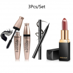 3 tk / komplekt 3D veekindel ripsmetu&scaron;&scaron; + must silmapliiats + merineitsi Ji Pearlescent sooja huulepulga huulel&auml;ike komplekt 3Pcs/Set
