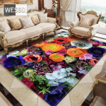 V&auml;rviline v&auml;rskete lilledega vaip magamistoa suure esiku vaiba jaoks romantilise lillelise 3D elutoa p&otilde;randavaibaga T&uuml;drukutoa vaiba sisekujundus 160x200cm 1pcs