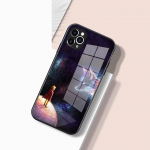 Little Prince Fox selgest pehmest klaasist silikoon&uuml;mbris iPhone'ile 14 13 12 11 Pro X Xs Max Xr 8 7 Plus Se 11 12 Mini Balck Cover iphone XS